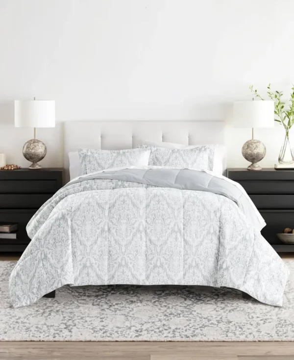 Home Collection Light Blue Premium Down Alternative English Countryside Reversible Comforter Set