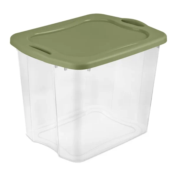 Sterilite EZ Carry Plastic - Clear & Sage Legume - 95 qt