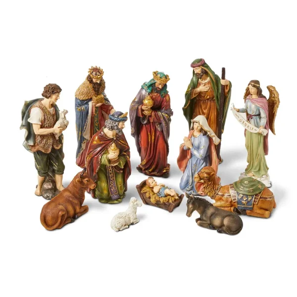 Glitzhome 12 Piece Resin Nativity Figurine Set