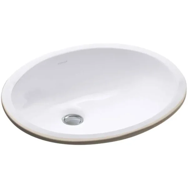 Kohler Caxton White Oval Undermount Bathroom Sink with Overflow