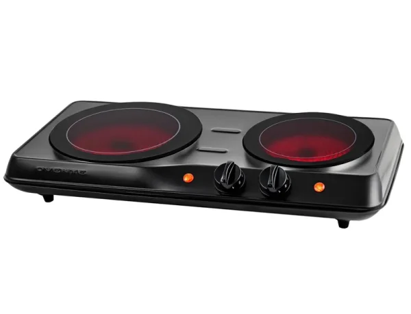 Ovente 1700W Double Hot Plate Electric Countertop Infrared Stove - Black