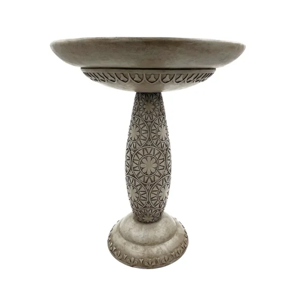 Backyard Glory Floral Sun 20-in H Gray Polypropylene Complete Birdbath | 05-634-34