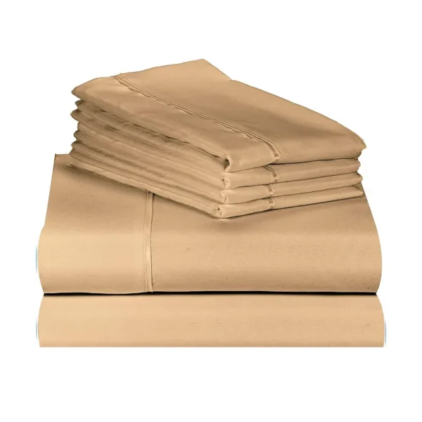 LuxClub 4 PC Sheet Set Bed Sheets Deep Pockets 18" Eco Friendly Wrinkle Free Sheets Machine Washable Hotel Bedding Silky Soft - Mocha Twin