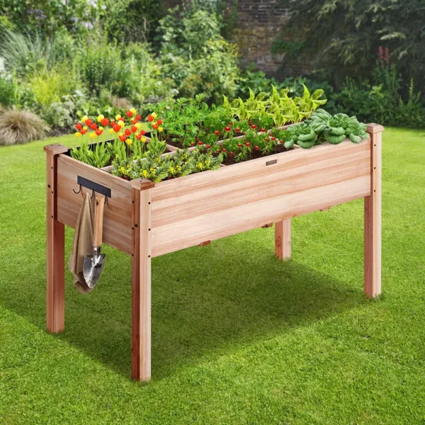 VEVOR Wooden Raised Garden Bed Planter Box 47.2x22.8x30" Flower Vegetable Herb