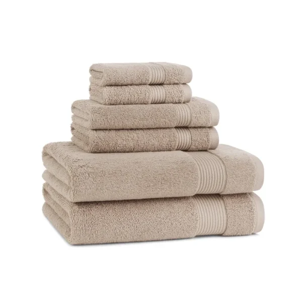 Host & Home 6-Piece Bath Towel Set - Latte Beige