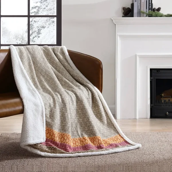 Eddie Bauer Fair Isle Throw Khaki