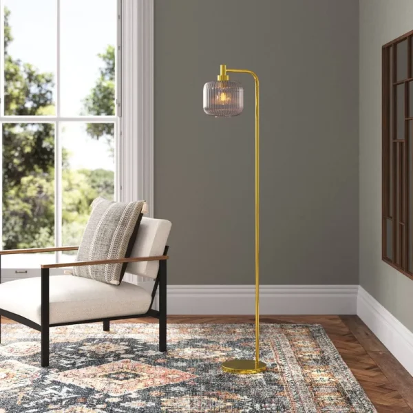 Gracieleigh 63" Arched Floor Lamp Joss & Main Shade Color: Smoke
