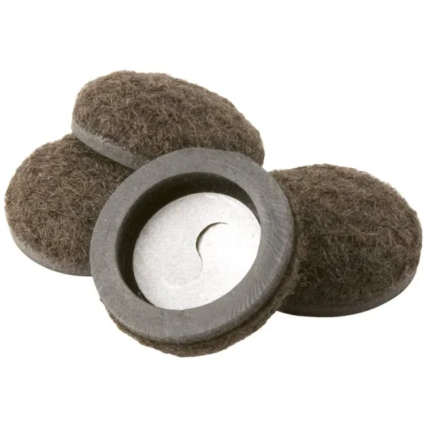 Super Sliders 4334495N Formed Felt Furniture Movers for Hard Surfaces, 1-1/2 inch, Brown, 4 Piece