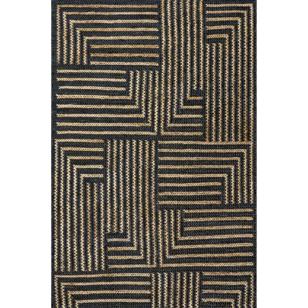 nuLOOM Lauren Liess Grassland Handwoven Jute Black 2 ft. x 8 ft. Modern Runner Rug