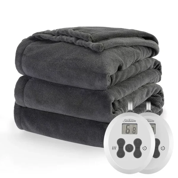 Sunbeam Electric Blanket, King, Plush,Walnut