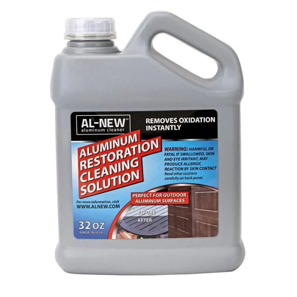 AL-NEW Aluminum Restoration Solution | Clean + Restore + Shine + Polish Garage Doors, Window Frames, Patio Furniture, and Stainless Steel (32 oz.)
