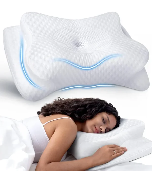 Cozyplayer No More Aches Neck Pillow for Pain Relief, Adjustable Cervical Pillow for Neck Support with Armrest, Odorless Ergonomic Contour Memory Foam