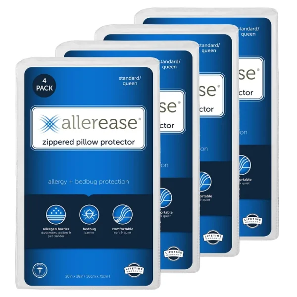 Maximum Allergy + Bed Bug Protection Pillow Protector - King / 4-Pack