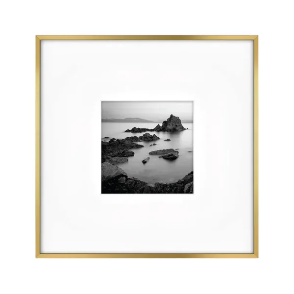 MCS Master & Co. Foundry Metal Gallery Wall Frame, Brass, 18x18 inch Matted to 8x8 inch