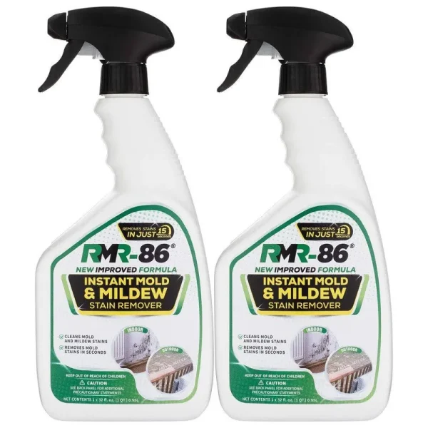 Rmr-86 Instant Mold and Mildew Stain Remover Spray - Scrub Free Formula, Bathroom Floor and Shower Cleaner, 2 - 32 fl oz Bottles