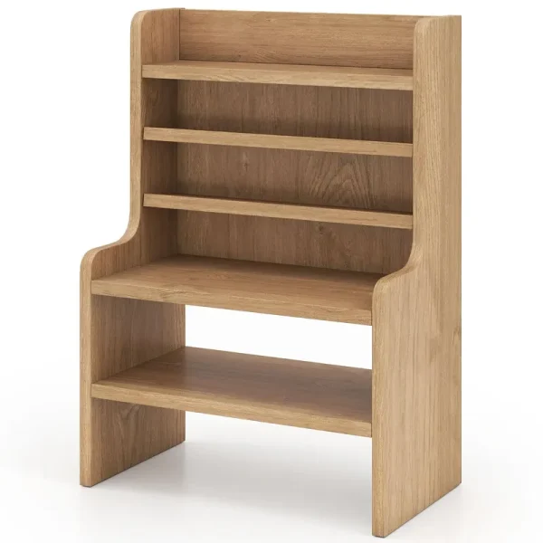 Tangkula Desktop Organizer with 2 Removable Shelves