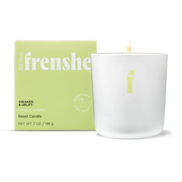 Being Frenshe Reset Candle with Essential Oils to Awaken & Uplift - Citrus Amber - 7oz