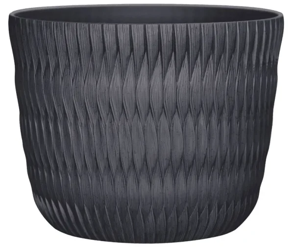 Better Homes & Gardens Carly Resin Planter - Black - 15.9 x 15.9 x 12.5 in