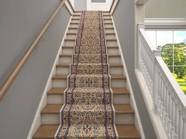 Westerly Marash Luxury Collection 25' Stair Runner Rugs Stair Carpet Runner with 336,000 Points of Fabric per Square Meter, Sarouk Ivory
