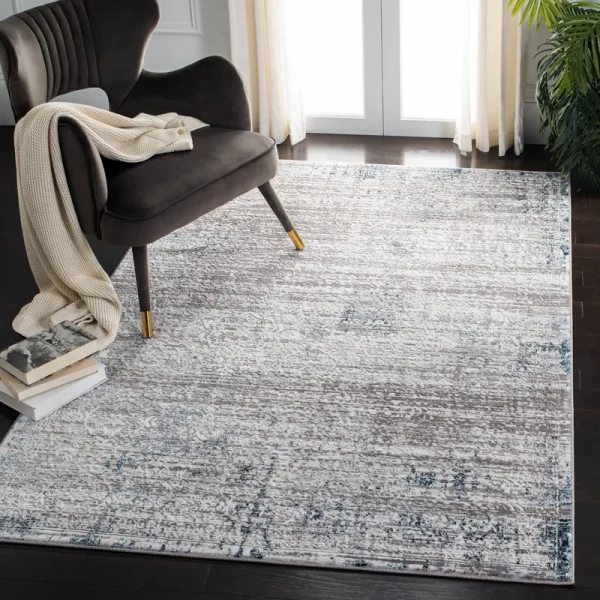 Safavieh Amelia ALA239 6'7" x 6'7" Square Area Rug - Gray, Blue