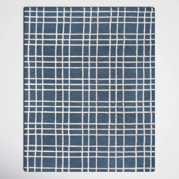 Alec Plaid Handmade Tufted Wool Blue Area Rug Joss & Main Rug Size: Rectangle 7'9" x 9'9"