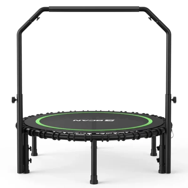 BCAN 450 lb Foldable Mini Trampoline, 40" Fitness Trampoline with Bungees, Stable & Quiet Exercise Rebounder for Kids/Adults