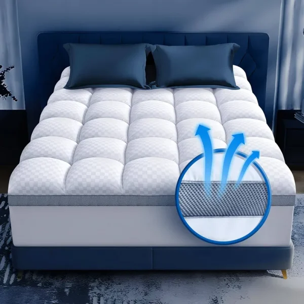 Premium Memory Foam Mattress Topper Queen for Ultra Comfort, 2" Plush Pillow Top Queen Mattress Topper with Breathable Air Mesh Sides, Soft Mattress