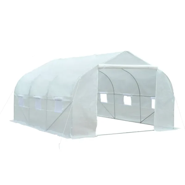 Outsunny Portable Walk-In Garden Greenhouse - White