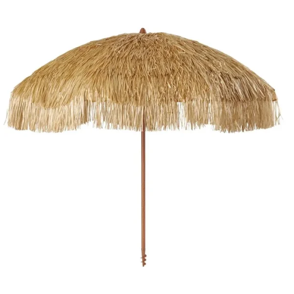 Mainstays 6 Feet Beach Umbrella with Sand Anchor, Thatched Tiki Umbrella, Size: 6'