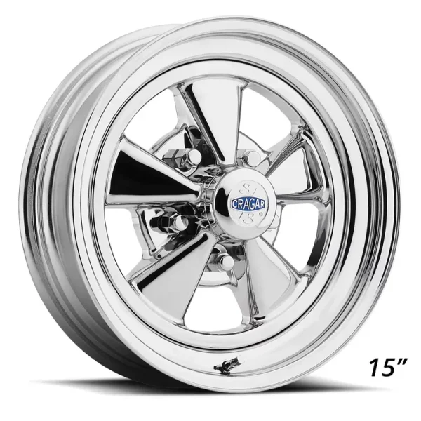 15x8 Cragar 61C S/S Chrome Plated Two - Piece Composite Wheel 5x4.75 ( - 6mm)