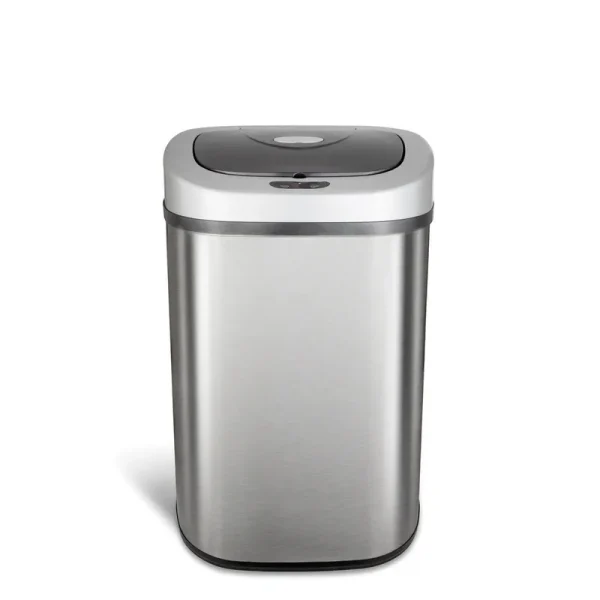 Nine Stars Stainless Steel Motion Sensor Trash Can, Silver, 21 gallon