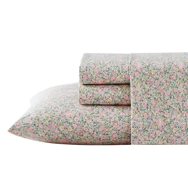 Laura Ashley Printed Cotton Percale Sheet Set - Full - Loveston