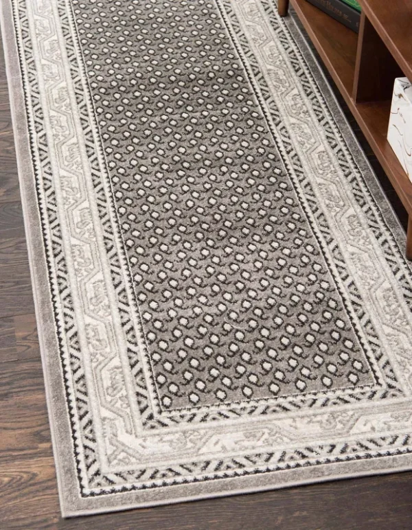 Unique Loom Williamsburg Gray 10 ft Runner Area Rug