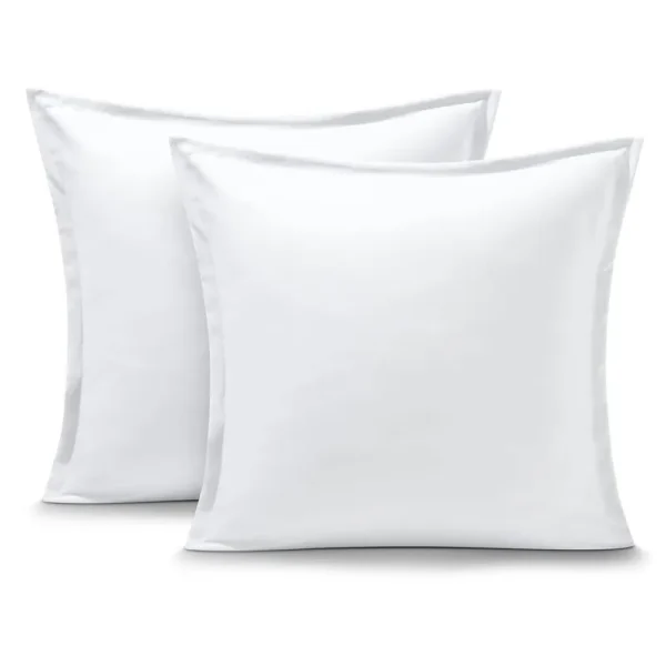 Solid White Microfiber Euro Pillow Sham Set by Bare Home