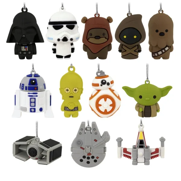 Hallmark Ornaments (Star Wars Countdown Calendar Miniature Christmas Tree Set with 12 Mini Ornaments), Multicolor