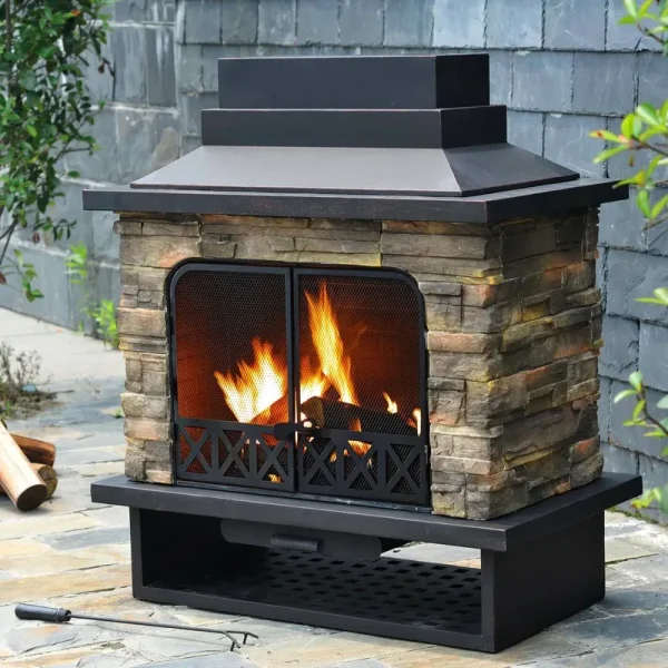 Pirtle Steel Wood Burning Outdoor Fireplace Darby Home Co