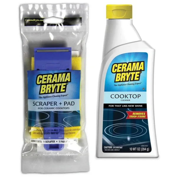 Cerama Bryte Cooktop Cleaner Kit - 10 oz Cleaner, Scraper, & Pad