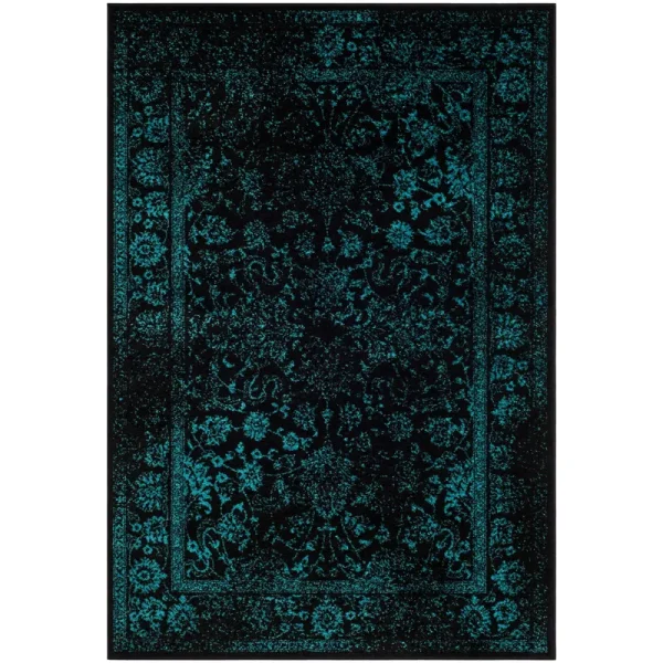 Safavieh Adirondack Collection ADR109K Black / Teal Rug - 8' Square