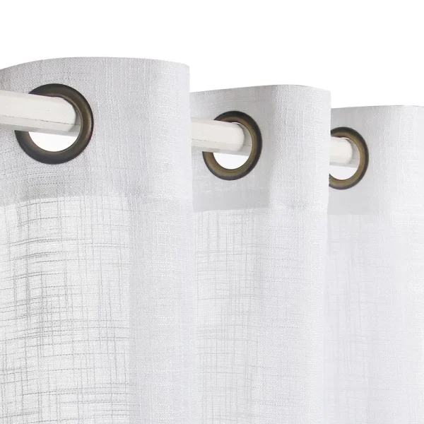 VOILYBIRD Palma Linen Textured Semi Sheer Curtains for Living Room 84 Inches Long Draperies & Curtains Bronze Grommet for