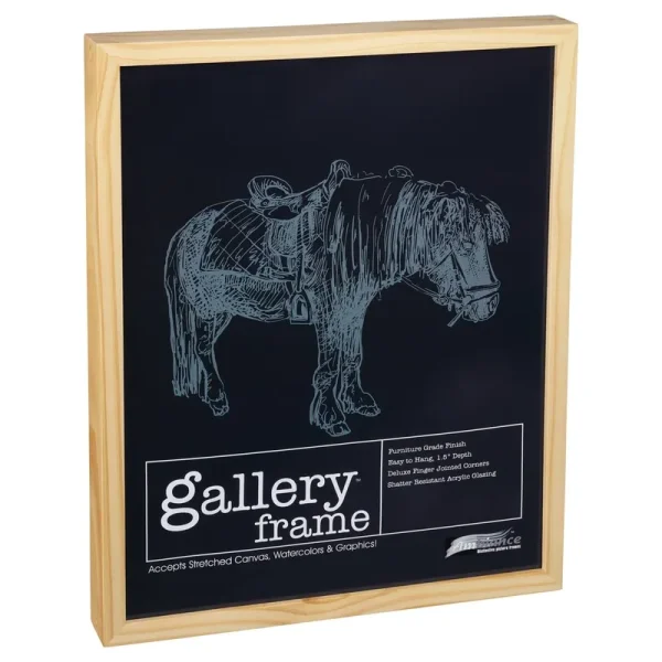 Ambiance Gallery Wood Picture Frame for Stretched Canvas Artist Panels and Art Boards Single Frame 18x24 - Natural