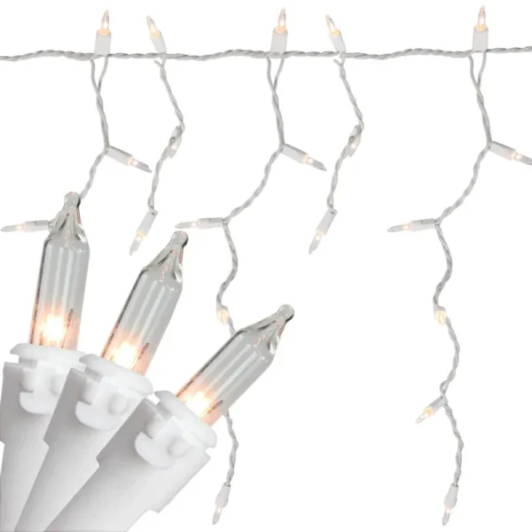 Northlight 100 Clear Mini Icicle Incandescent Christmas Lights - White Wire