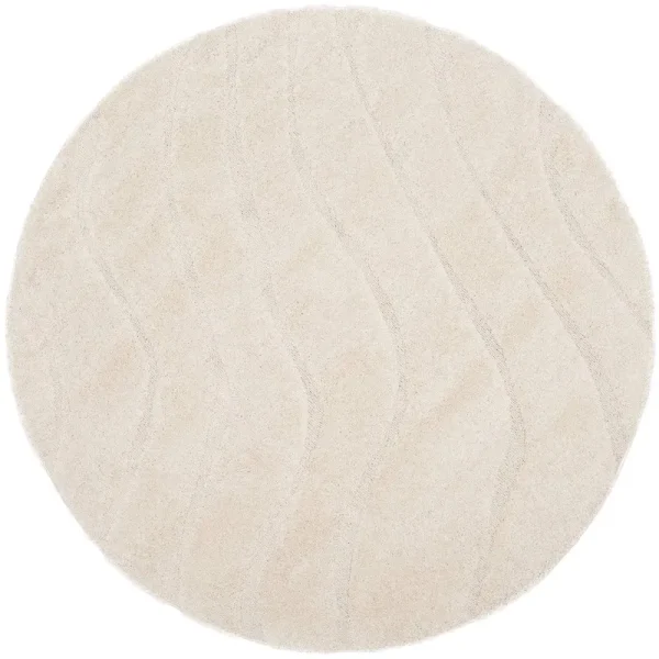 Stacie Abstract Cream Area Rug Ebern Designs Rug Size: Round 4'