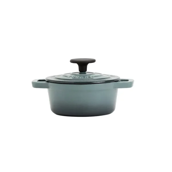 Smith and Clark Cast Iron 1 Quart Enamel Dutch Oven - Teal