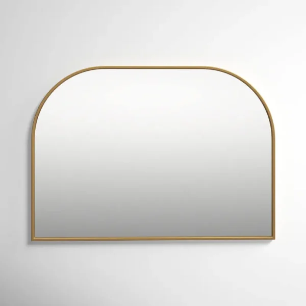 Sabine Metal Wide Arch Wall Mirror Finish: Brass, Size: 30" x 42"