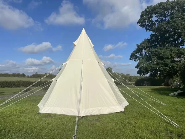 Camping Tents, Canvas Tents Are Suitable for All Seasons with Unique Ventilation Window Design, High - Density Mosquito Net, High - Weight Cotton Cloth and Aluminum Poles for Family Camping and Hiking