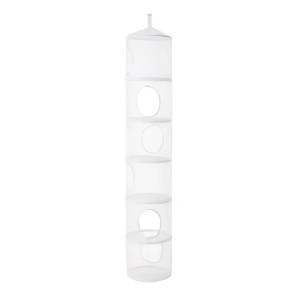 Your Zone 6-Compartment Foldable Hanging Mesh Toy Organizer, White