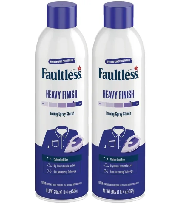 Faultless Heavy Spray Starch 20 oz Cans (Pack of 2)