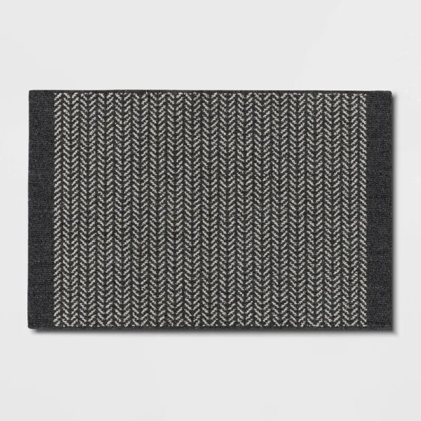 2'5"x3'8" Washable Herringbone Accent Rug Gray - Threshold