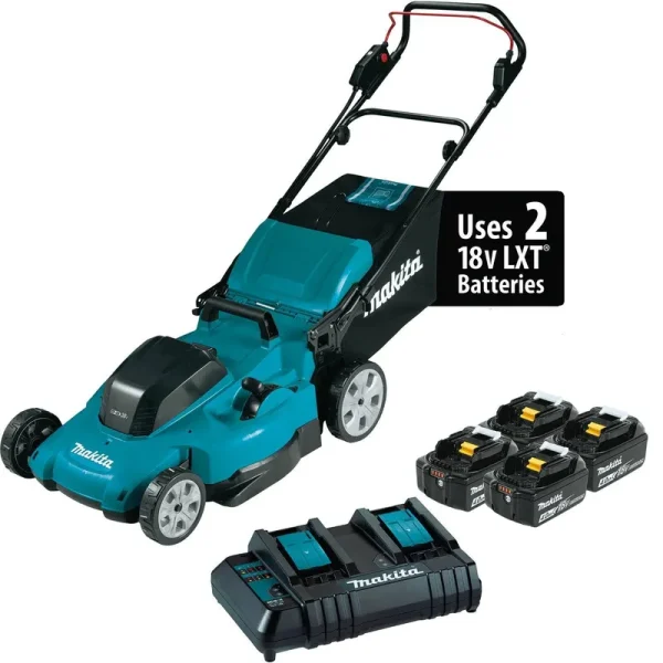 Makita XML13CM1 36V (18V X2) LXT 19" Lawn Mower Kit with 4 Batteries (4.0Ah)