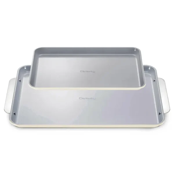 Caraway Home 2pc Duo Baking Sheet Set Cream